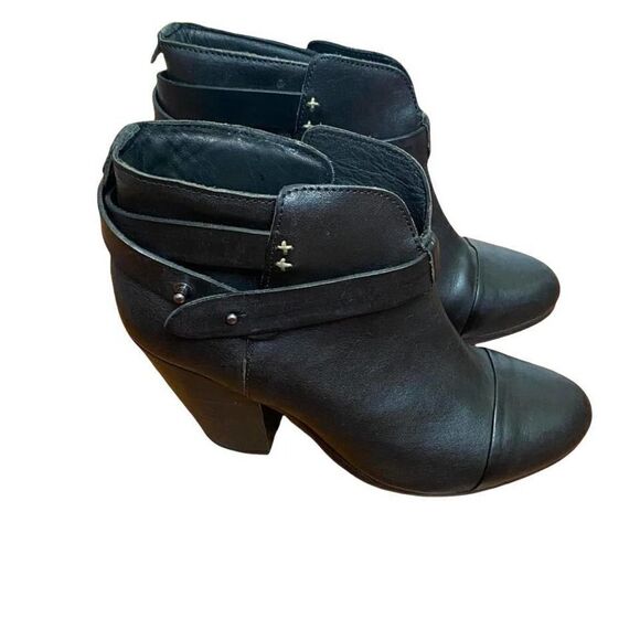Rag &‎ Bone Black Heeled Leather Ankle Bootie Size 39 - Picture 4 of 10